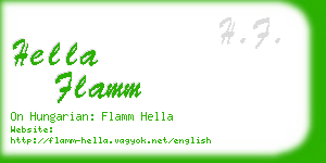 hella flamm business card